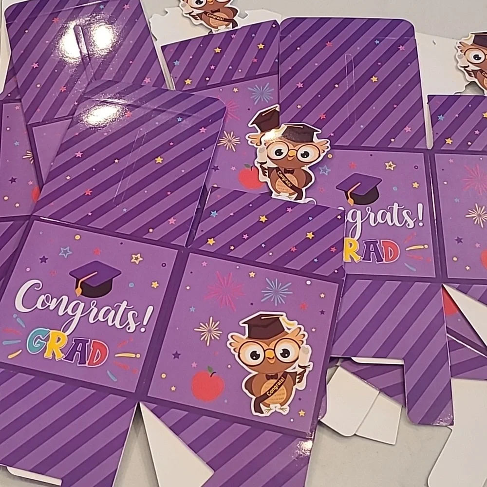 Graduation Party Favor Boxes - Blue and Purple 8